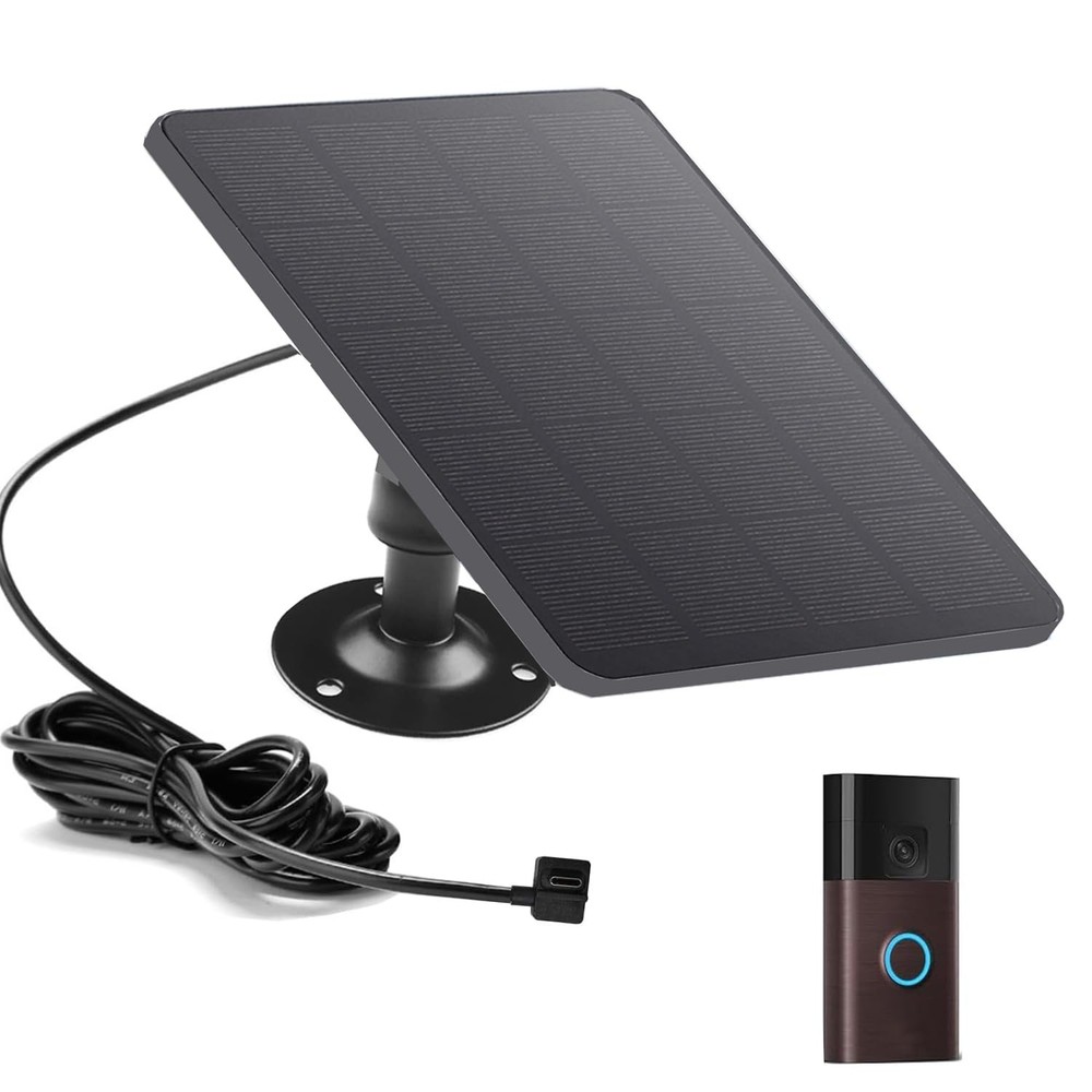 Solar Charge Compatible with Ring Battery Doorbell with a USB-C Power