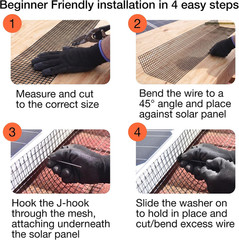 Solar Panel Bird Guard Mesh Screen – 6 in X 120 Ft Black PVC Coated Galvanized S