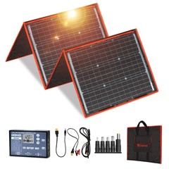 DOKIO 160W 18V Portable Solar Panel Kit (ONLY 9lb) Folding Solar Charger with…