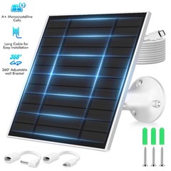 1/2/3 Pack Solar Panel for Security Camera 5W 5V Solar Charger Micro USB & USB-C