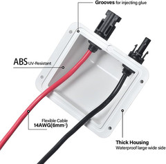 Solar Cable Entry Gland,10Ft Solar Extension Cable with MC4 Connector 10AWG UV R