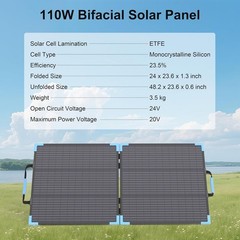 110W Bifacial Foldable Solar Panel 23.5% ETFE IP68 E-POWO