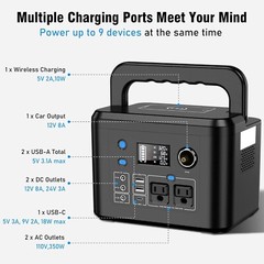 Open Box Portable Power Station 350W, 260Wh/70,000mAh Backup Lithium Battery