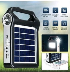 Portable Solar Lighting System USB Charger 6V Solar Panel Power Storage Recharg