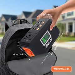 Portable Power Station 120W Solar Generator | 88Wh Lithium Battery, AC/DC/USB, L