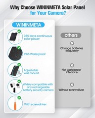 Solar Panel for Ring & Eufycam & Arlo Essential & Wyze & Simplisafe, Solar Pa…