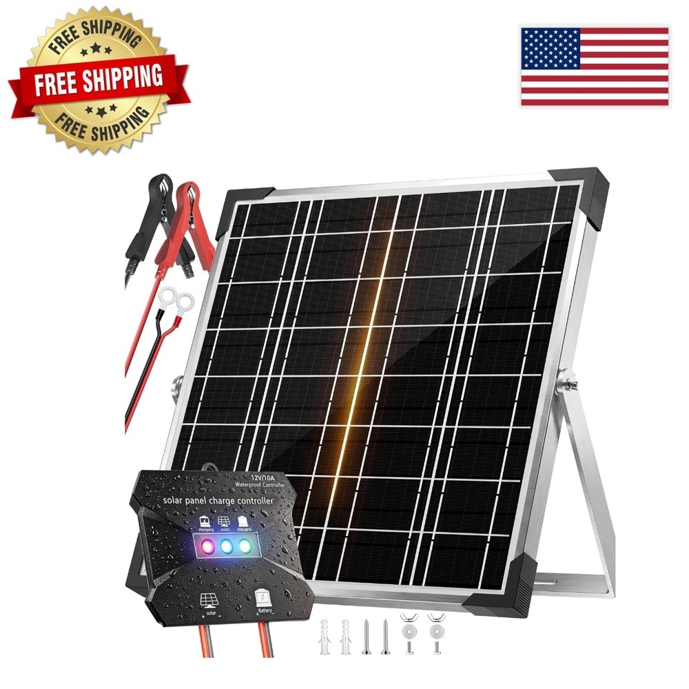 High-Efficiency 20W Solar Charger for 12V Batteries – Weather-Resistant