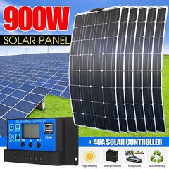 150W 300W 600W 900W Watt 12V 24V Flexible Solar Panel Kit For RV Camp Golf Cart