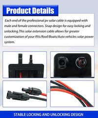 10Ft Solar Cable Entry Gland with 10AWG Solar Extension Cable | MC4 Connectors f