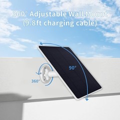 Ring Camera Solar Panel Charger for Stick Up and Spotlight Cams, Weatherproof