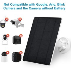5W Solar Panel Battery Cameras IP65 Waterproof USB-C Micro USB DC Charger