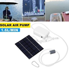 Solar Oxygen Pump for Fish Ponds and Tanks 2W 6V with Air Stones and Tubing