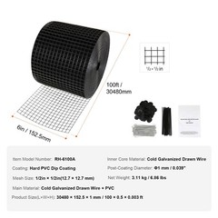 6 inch x 100ft Solar Panel Bird Guard, Critter Guard Roll Kit with 60pcs