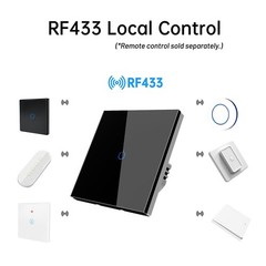 RF433 Wireless Touch Wall Light Switch for Warehouses Garages and Basements