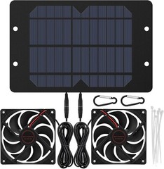 EEEKit Solar Panel Fans Kit, 10W 12V Solar Panel Powered Dual Fan | USA model