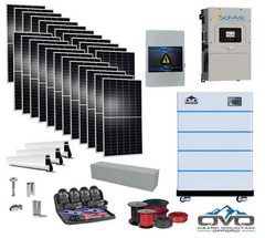 12KW Complete Offgrid Solar Kit – 15K Sol-Ark Inverter + 20.48KW OMO Stack Lithi