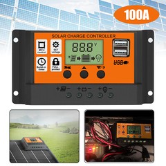 100A MTTP Solar Charge Controller Panel Battery LCD Regulator Dual USB 24/12V