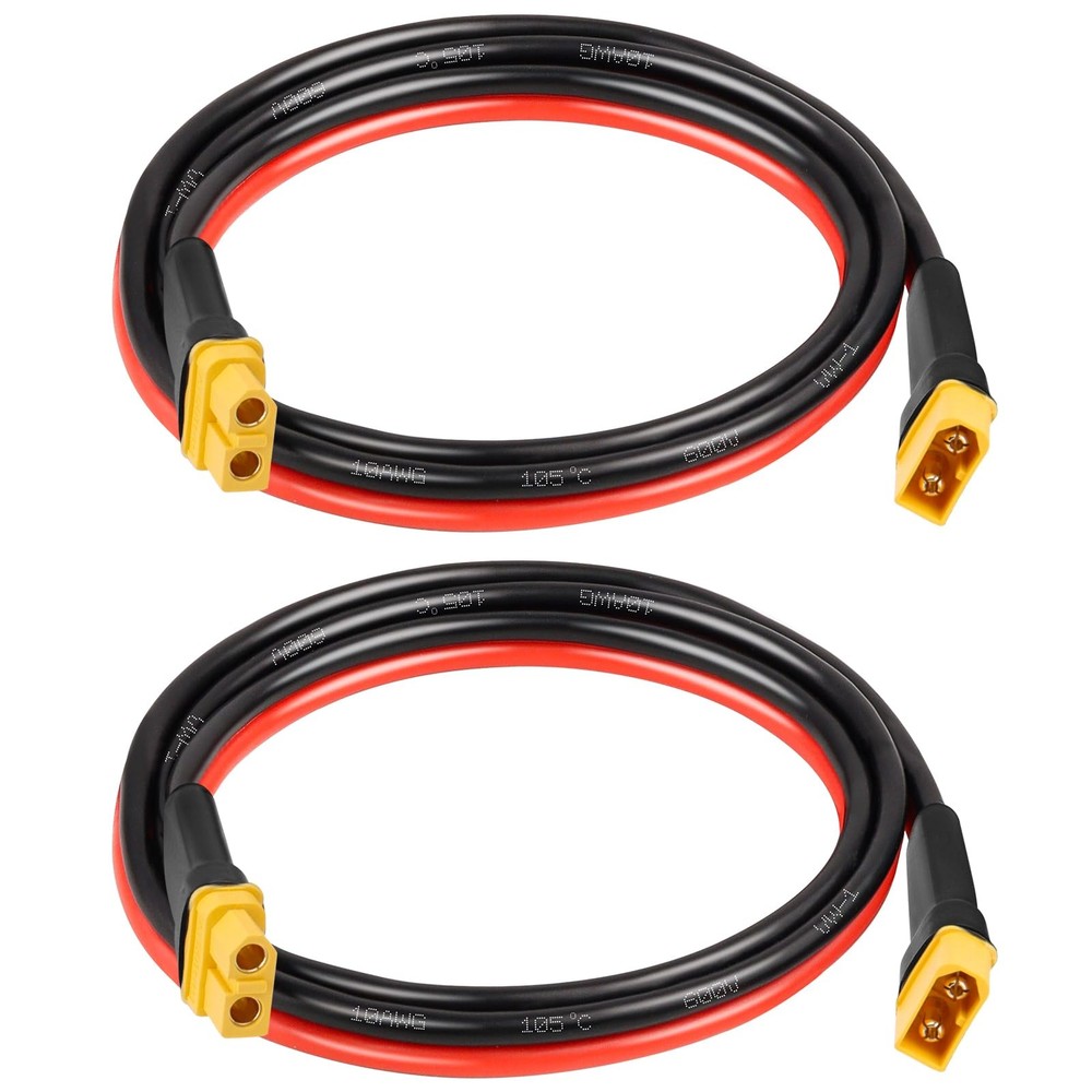MOOKEERF 2PCS XT60 Extension Cable 10AWG 3FT XT60 to XT60 Cable with Male to …