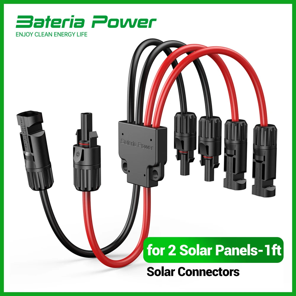 Solar Connectors 30A YBranch Cable, Solar Cable Parallel Adaptor Solar Panel Wir