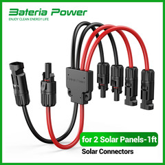 Solar Connectors 30A YBranch Cable, Solar Cable Parallel Adaptor Solar Panel Wir