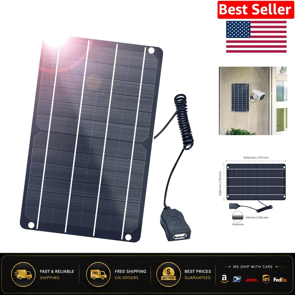 Portable 6W Waterproof Solar Charger – Mini USB with Monocrystalline Power