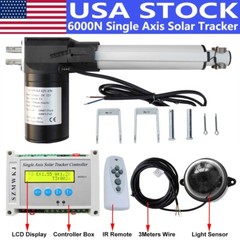 Electronic Single Axis Solar Tracker Tracking System W/ 6″ 6000N Linear Actuator