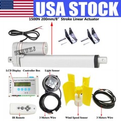 12V Single Axis Solar Tracker W/ 8″ Linear Actuator Electric LCD Controller Kit