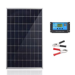 Portable 10W Solar Panel Kit 18V Battery Charger w/ Controller Caravan Boat RV