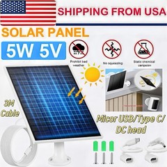 5V Solar Charging Panel Suitable for Ring Camera Outdoor Camera Battery Charger