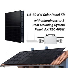 1.6KW-32KW DIY Solar Panel Kit Grid-Tie Micro-Inverter Racking Home Solar system