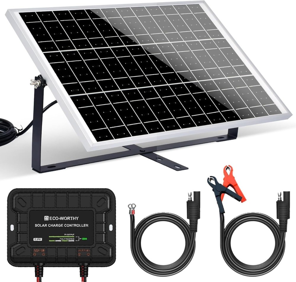 Kit de cargador solar de batería de 25 W y 12 V para autocaravanas, barcos y car