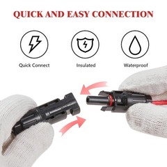 20ft Solar Panel Extension Cable 14AWG Male Female Wire Waterproof Connectors