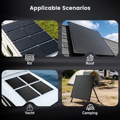AeternaSol 50W N-Type Mono Solar Panel OffGrid Home RV Battery Roof Boat Camping