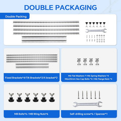 Adjustable Solar Panel Mounting Brackets Kit for 100-400W Panels (2 Sets)