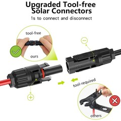 Solar Connectors for 6 Panels, Waterproof Parallel Adapter