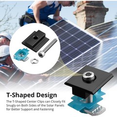 Solar Panel Mounting Kit 10PCS with T-Shaped Mid and End Clamps Black