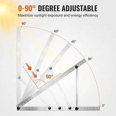 50-Inch Solar Panel Mount Brackets 0 – 90° Adjustable Tilt Mount Brackets
