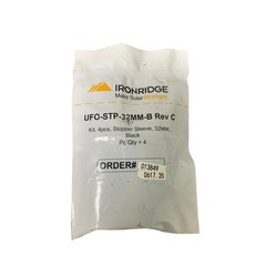 New 3-Pack Ironridge UFO-STP-32MM-B Rev C Black Solar Panel Stopper Sleeves