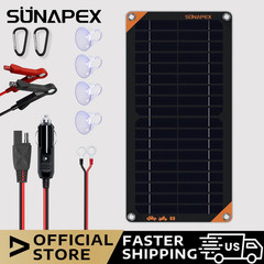 10W Solar Car Battery Trickle Charger & Maintainer, 12V Waterproof Solar Panel T