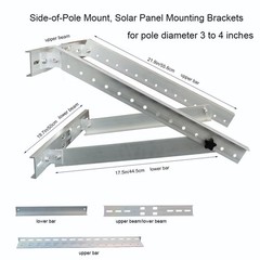 Solar Panel Mounting Bracket Pole Mounts Kit Up to 30W (Pole not Included)