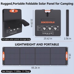 N-Type 16BB 220W Portable Solar Panel for EF/Jackery/Bluetti/Anker Power Stat…