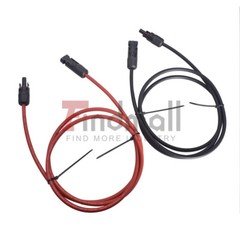 1 Pair 12 AWG Solar Panel Extension Cable Wire Connector 5ft Black + Red