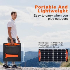 100W Foldable Solar Panel Charger with USB Outputs for Camping & Outdoor Use