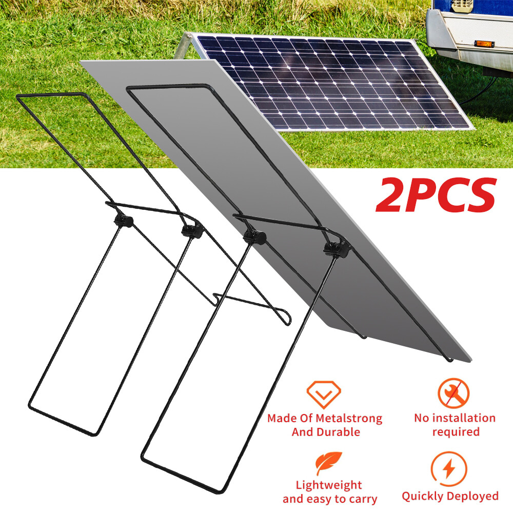 2PCS Portable Solar Panel Bracket PV Accessories Foldable Carbon Steel Bracket