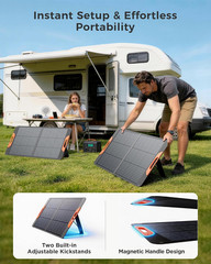 100W Portable Solar Panel with 5-In-1 Cable,23.5% Efficiency Mono Foldable Solar