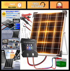 20W 12V Waterproof Solar Panel Kit, Smart Battery Charger for Car, RV, Boat