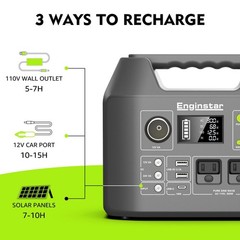 300W Portable Solar Generator Power Station, 296Wh Lithium Battery Backup, 2 AC