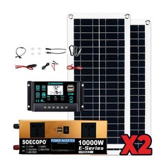 US 10000W Solar Kit | Includes Inverter, 2pcs 200W Solar Panels 100A ControlleOB