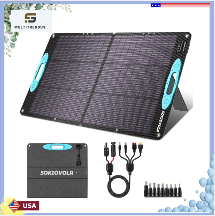 100W Portable Foldable Solar Panel ETFE IP68 High Efficiency Charger