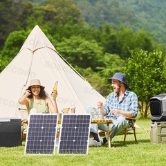 1000W Solar Panels – 2 x 500W Lightweight PV Panels+Y-Cable for Outdoor Charging